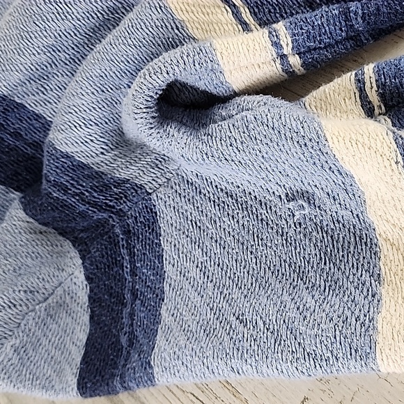 Chaps Denim blue striped hooded cardigan with toggle buttons coastal Size Medium - Picture 8 of 8